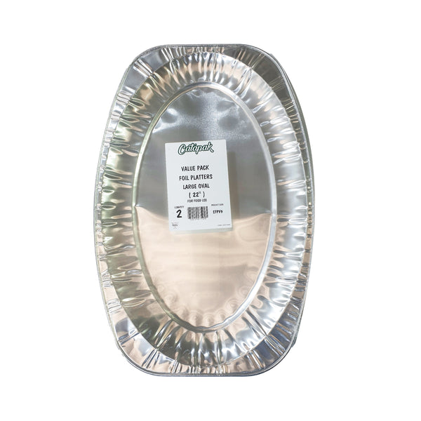 OVAL FOIL SERVING PLATTERS 22" (EFPV9) PACK OF 2