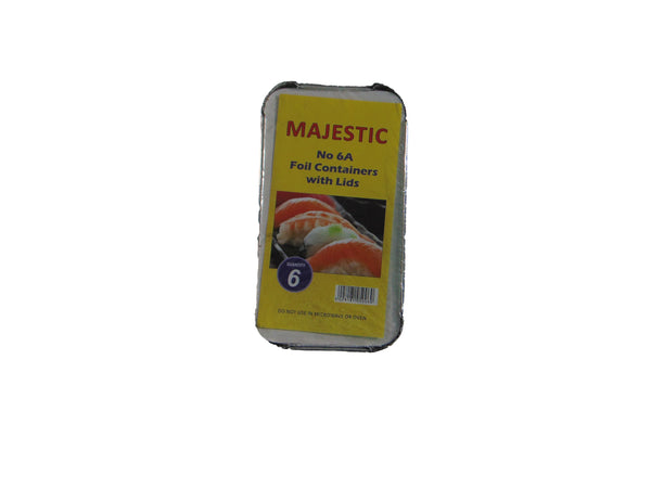 MAJESTIC No 6A FOIL CONTAINERS WITH LIDS 6Pcs