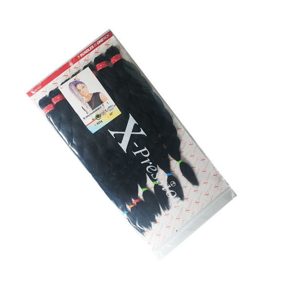 HAIR X-PRESSION 7 x Pre-Stretched Braid 52" color 1